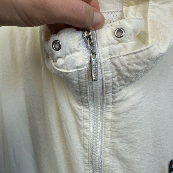 Vintage 90's Nautical Cream Windbreaker Funnel Neck Jacket Size L - Picture 10 of 14